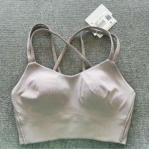 Lululemon Like a Cloud Longline Bra B/C Ribbed size 4 Lunar Rock LNRR